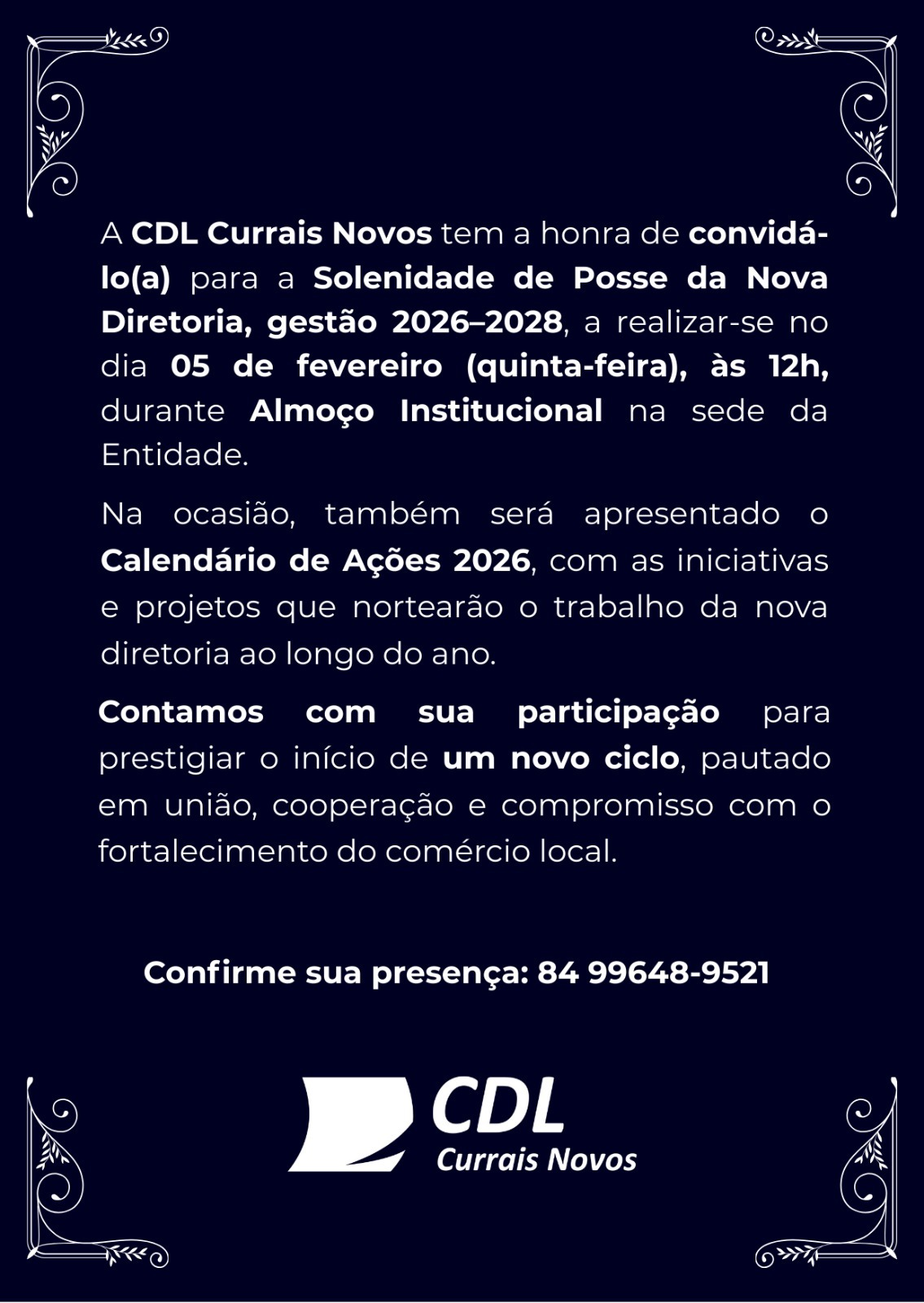 Banner do evento Posse