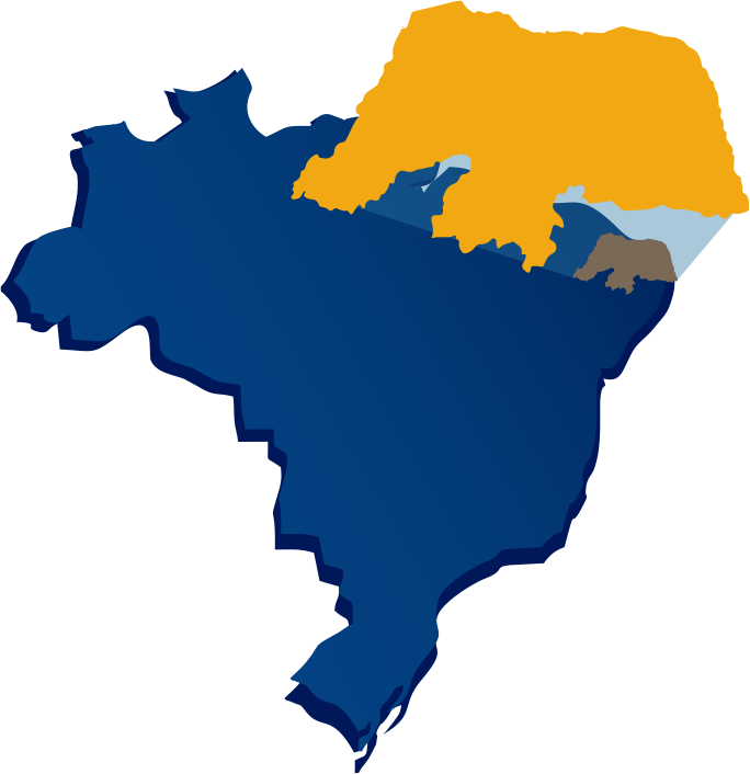 Mapa do Rio Grande do Norte com Currais Novos em destaque